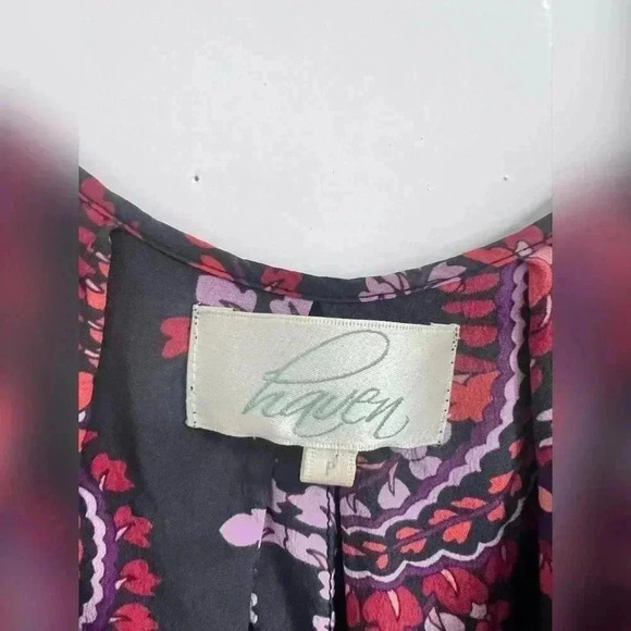 Haven Silk Floral Strapless Dress Formal Wedding Size Small Petite - Picture 2 of 3